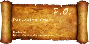 Petkovits Ozmin névjegykártya